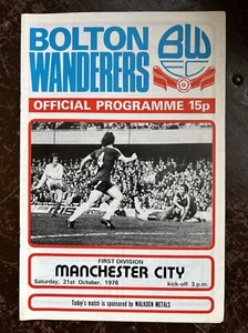 Bolton Wanderers v Manchester City - League Div 1 - 21st October 1978 - Picture 1 of 1