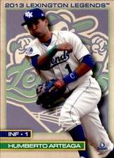 2013 Lexington Legends Brandt 3 Humberto Arteaga Caracas Venezuela Baseball Card
