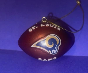 VINTAGE ST. LOUIS RAMS FOOTBALL CHRISTMAS FOOTBALL ORNAMENT PRE-OWNED - Picture 1 of 6