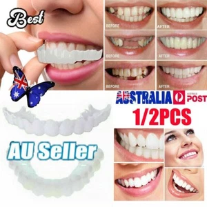 Snap On Bottom /Upper Lower False Teeth Dental Veneers Dentures Tooth Smile GT - Picture 1 of 9