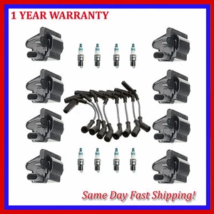 For Chevy GMC Cadillac UF271 Ignition Coil & 89018056 Wire & 5325 Spark Plug Set - Picture 1 of 5