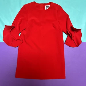 MILLY MINIS Angle Fernanda Ruffle-Sleeve Dress Red Size 6 $185 - Picture 1 of 3