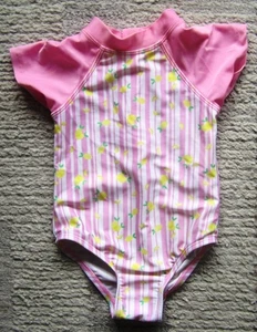 Mia and Miles Sweet Pink and Yellow Swimsuit 18m Bathing Suit Zipper - Picture 1 of 2