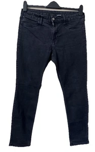 H&M Ladies Skinny Ankle Jeggings Jeans Zip Fly Black UK14 - Picture 1 of 12