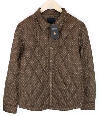 SCOTCH & SODA Quilted Brown Jacket 50 Ams Atelier Collared Snaps Men's Pattern * - Image 1 of 4