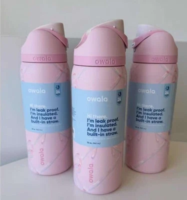 Owala Skull/Sugar Plum Fairy PINK Water Bottle -32OZ GIFT New - Image 1 of 4