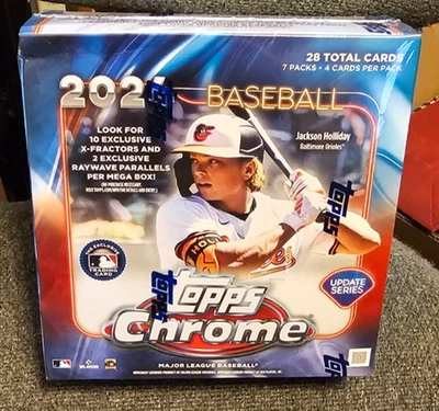 2024 TOPPS CHROME UPDATE BASEBALL SEALED MEGA BOX 7 PACKS  L@@K  YAMAMOTO ? - Image 1 of 4