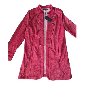 NWT Tommy Hilfiger Women's Size L Banded-Collar Military Jacket Retail $119.50 - Picture 1 of 16