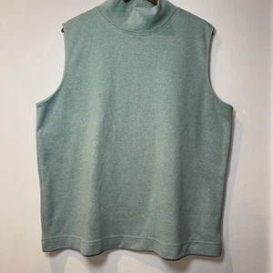 Vintage Company Ellen Tracy Top Tank Women's 1X Green Mock Sleeveless EUC Knit - Picture 1 of 7