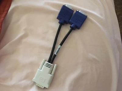 HP OEM NEW 338285-008 DMS-59 Male to Dual VGA Female Y-Splitter Cable Adapter - Image 1 of 2