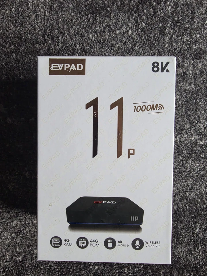 EVPAD 11P Slim Android TV Box 4GB RAM, 64GB Storage, 8K. Brand NEW. Make Offer - Image 1 of 1