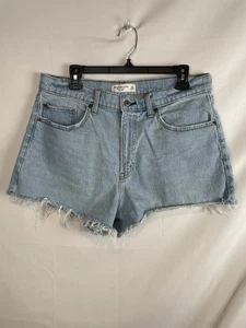 ABERCROMBIE AND FITCH The Mom Short High Rise Denim Cutoff Distressed Size 32 - Picture 1 of 8