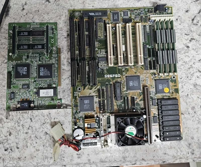 Vintage Retro Freetech/Flexus  586F56 586F60 Motherboard w/ATI Mach64 CPU & Mem - image 1 of 4
