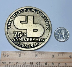 1980 AZTEC NEW MEXICO THE CITIZENS BANK 75TH ANNIVERSARY MEDAL MEDALLION I38 - Picture 1 of 5
