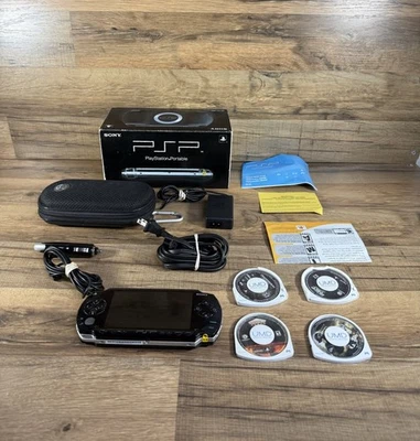 Sony PSP-1001 Black PlayStation Portable - W/ Box, Case, Battery, Games, Charger - Image 1 of 4