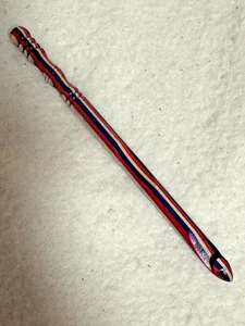 Hand carved US Olympic WOOD  YARN  CROCHET HOOK  size L - Picture 1 of 2