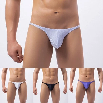 Men Sexy Briefs Low Rise Bulge Pouch G-string Thong Underwear Pouch Panties - Bild 1 von 4