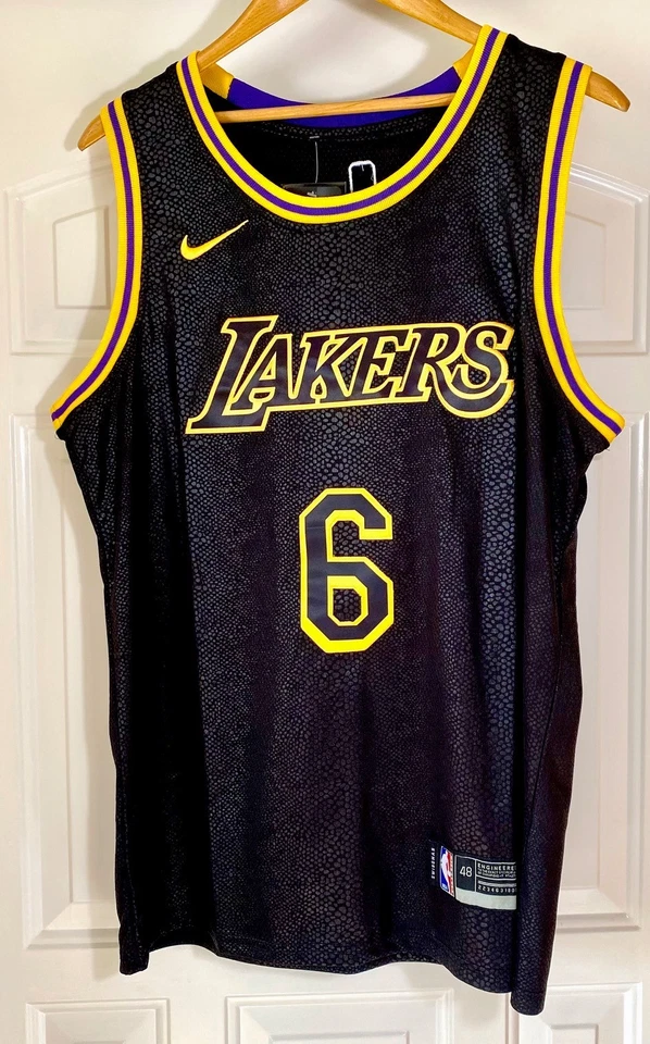 Camiseta LeBron James #6 Lakers Mamba Negra Nike Swingman Talla 48 NUEVA con Etiquetas Foto 1 de 4