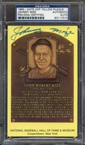 Johnny Mize, Cardinals, Giants, Yanks — Signed HOF Postcard — PSA/DNA Authentic - Picture 1 of 4
