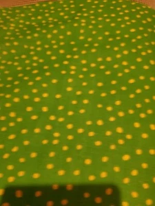 Vintage Sewing Fabric Polka Dots Scattered Lime Green & Yellow 21x44" Cotton - Picture 1 of 4