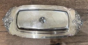 Wallace Silver Plated Baroque Butter Dish #206 with Cover Vintage - Picture 1 of 5