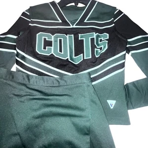 3 Piezas Uniforme de Animadora Conjunto Disfraz de Halloween Adulto 36" Top 26 Falda COLTS - Imagen 1 de 10