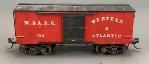 HO Scale Mantua W. & A.R.R. 1Boxcar #158 W/Sprung Trucks & Kadees HO3129 - Picture 1 of 8