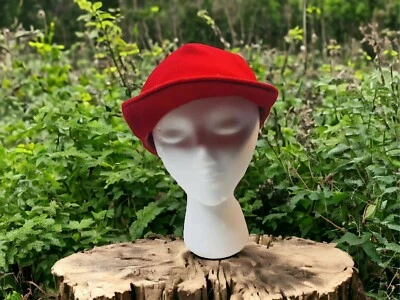 Sombrero para hombre LL Bean rojo grande vintage tradicional mezcla de lana caza Italia Foto 1 de 4