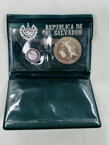 El Salvador 1971 Silver 2 Coin Proof Set- 150th Anniversary of Independence Cover