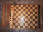 Jeu de Dames  & échecs -plateau 36 x 36 cm - placage de bois - trous de vers