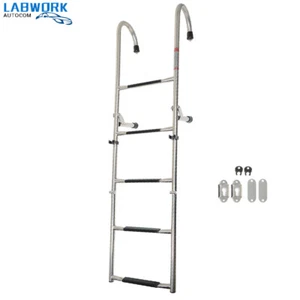 Stainless Steel Folding Ladder Telescoping 400 lb. Limit 2 Step+3 Step New - Picture 1 of 12