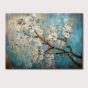 Hand painted Abstract Flower Trees Oil Paintings on Canvas Wall Art  Hotel Decor