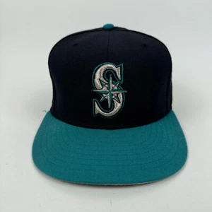 Vintage Seattle Mariners New Era 59Fifty Hat Cap Wool USA Made Fitted 7 3/4 - Picture 1 of 9