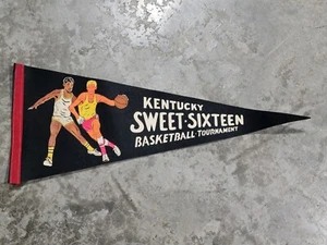 Vintage NOS 60s Kentucky NCAA Sweet Sixteen 16 Basketball Felt Pennant Flag UK - Bild 1 von 6