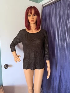 Top Joie Negro Brillo 100% Lino Talla M - Imagen 1 de 9