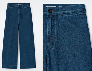 COS wide leg denim trousers, mid blue, size 42 *current season* - Picture 1 of 10