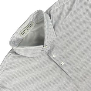 Holderness & Bourne Polo Shirt Mens XXL White Geometric Tailored Fit Golf Logo - Picture 1 of 11