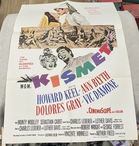 KISMET Movie Poster 19” X 27”  1955 Howard Keel Ann Blyth Vic Damone Vintage - Picture 1 of 5