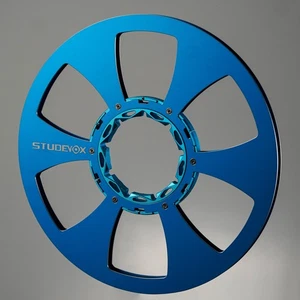 1X Studevox 10.5" Edge Polished Blue Aluminium Tape Reel For Tape Recorders - Bild 1 von 10