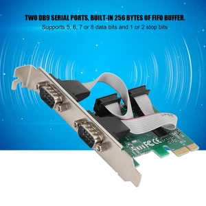 ST316 PCI-E To 2-port RS232 Extension Adapter Card Serial Card NEW - Afbeelding 1 van 12