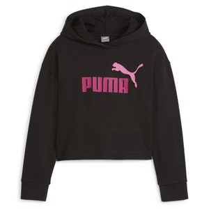PUMA Essentials Color Logo Pullover Hoodie Girls Black, Pink Casual Outerwear 68 - Picture 1 of 2