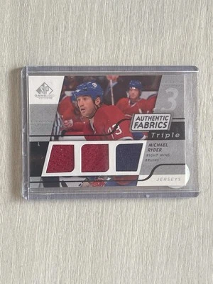 2008-09 Sp Game Used Authentic Fabrics Triple Jersey Michael Ryder Canadiens - Image 1 of 3