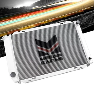 Megan Aluminum 2-Row Radiator with Cap 50mm Heat Exchanger For 79-93 Mustang MT - Picture 1 of 4