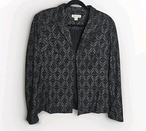 Cárdigan negro jacquard Coldwater Creek talla 10 - Imagen 1 de 6