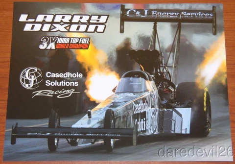 2015 Larry Dixon C&J Casedhole Solutions Top Fuel NHRA postcard Cover