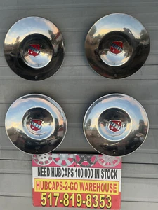 1952 Buick Roadmaster  Nice Used  original Hubcap14”Set Beautiful Red Blue - Picture 1 of 14