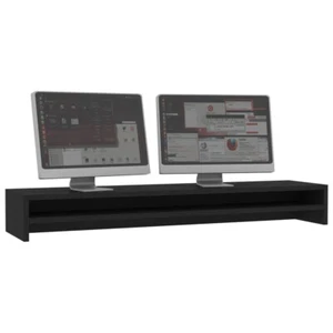 vidaXL Monitor Stand Black 100 x 24 x 13 cm Engineered Wood 1 Metre Long - Picture 1 of 8
