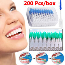 200Pcs Interdental Brushes Sticks Picks Blue Dental Floss Teeth Tooth ToothpickṄ