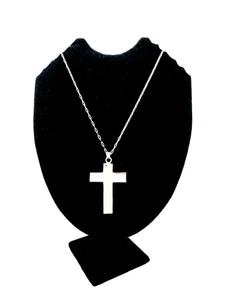 Taxco Mexican 925 Sterling Silver Cross with 24" Thai Chain. 21.1 grams - Picture 1 of 15