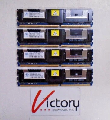 Nanya NT4GT72U4ND1BD-3C ECC Server RAM | 4GB Lot of 4 | 2Rx4 PC2-5300F (16GB)    - Image 1 of 4